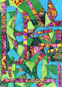 "Emotional Jungle" by Nanci Buchanan, Spring Green WI - Acrylic collage, SLOD